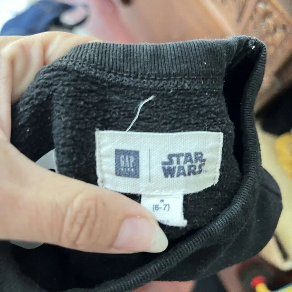 GAP Star Wars Rogue One Death Trooper Black Sweatshirt Pullover 6-7 Yr Glow Dark